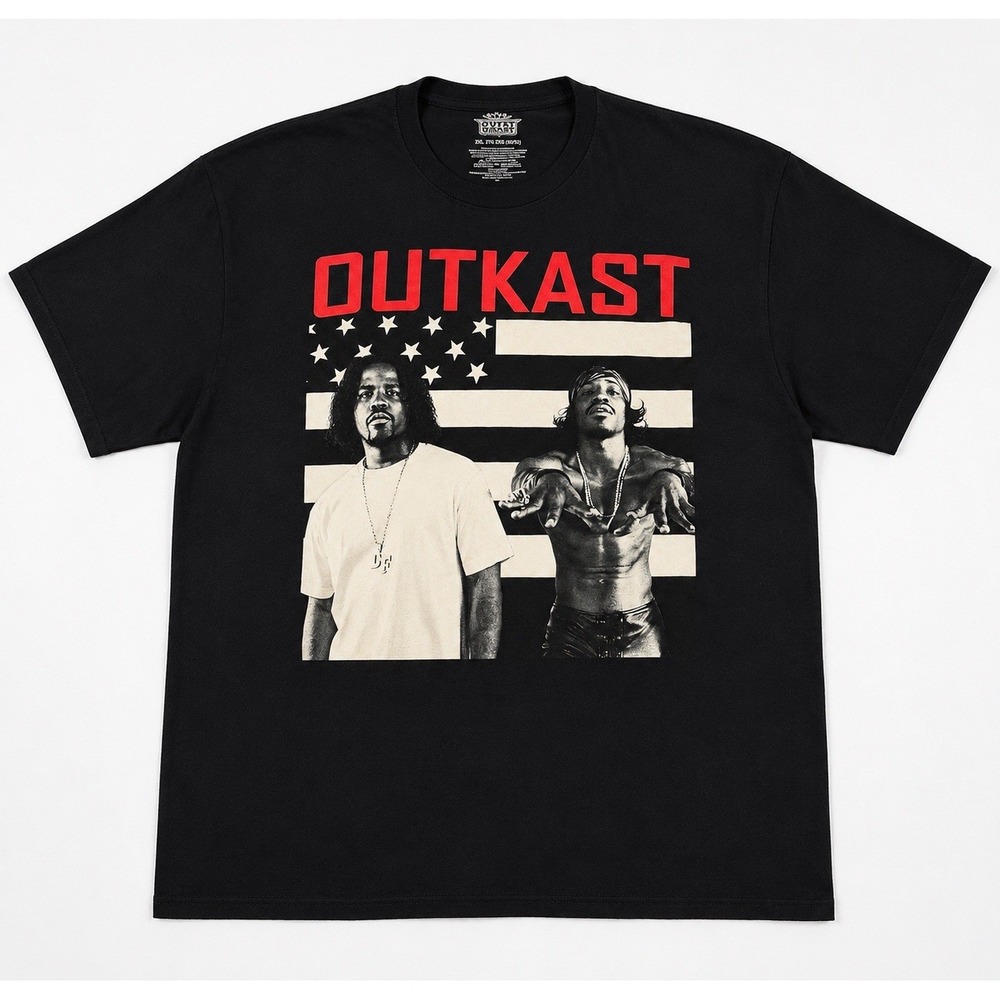 Outkast T Shirt Mens 2XL Black Andre 3000 Big Boi Hip Hop Rap Graphic